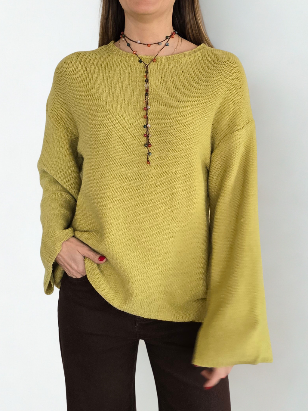Sweater Manga Ancha, color Pistacho