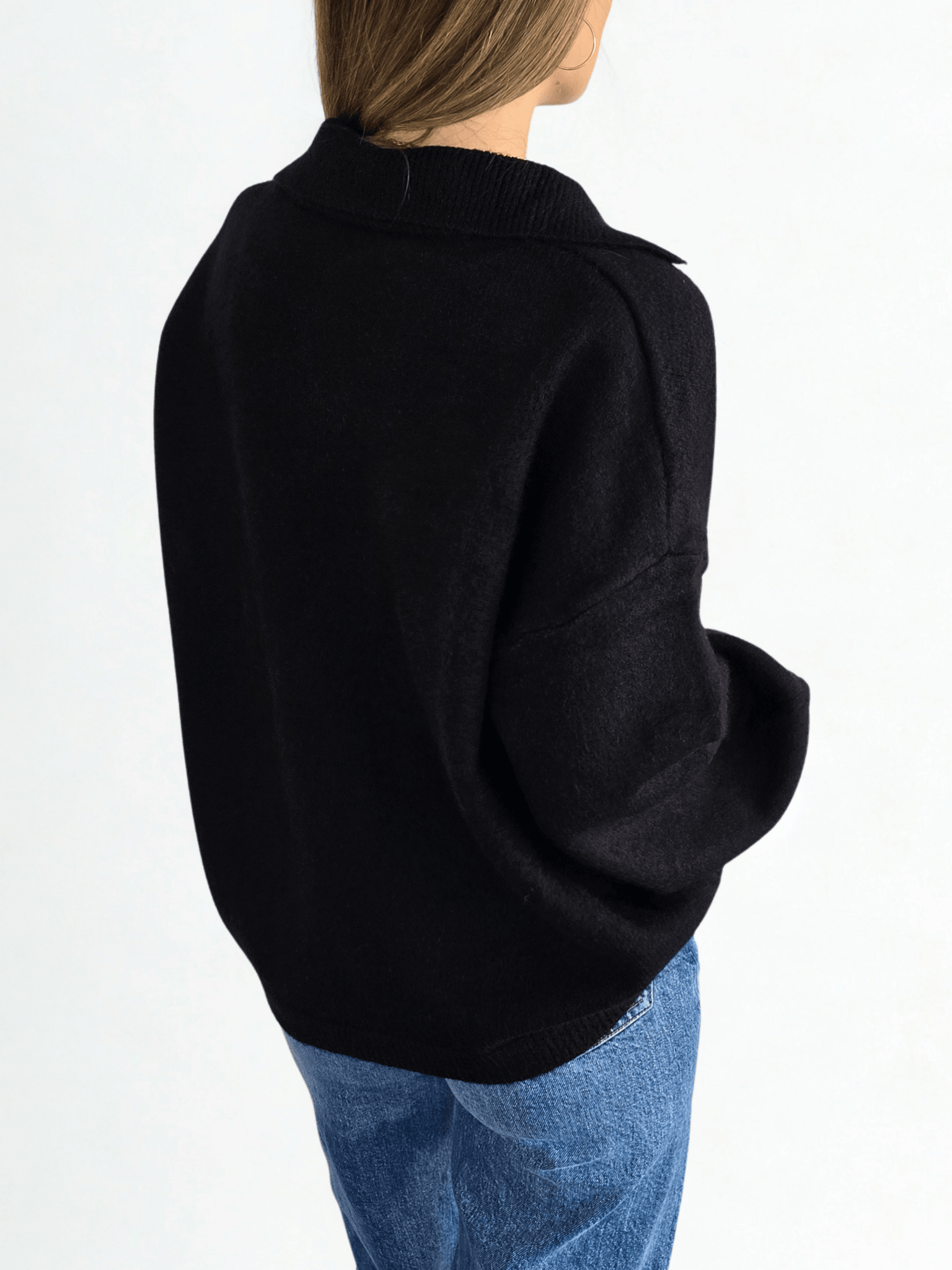 Sweater con Cuello, color Negro