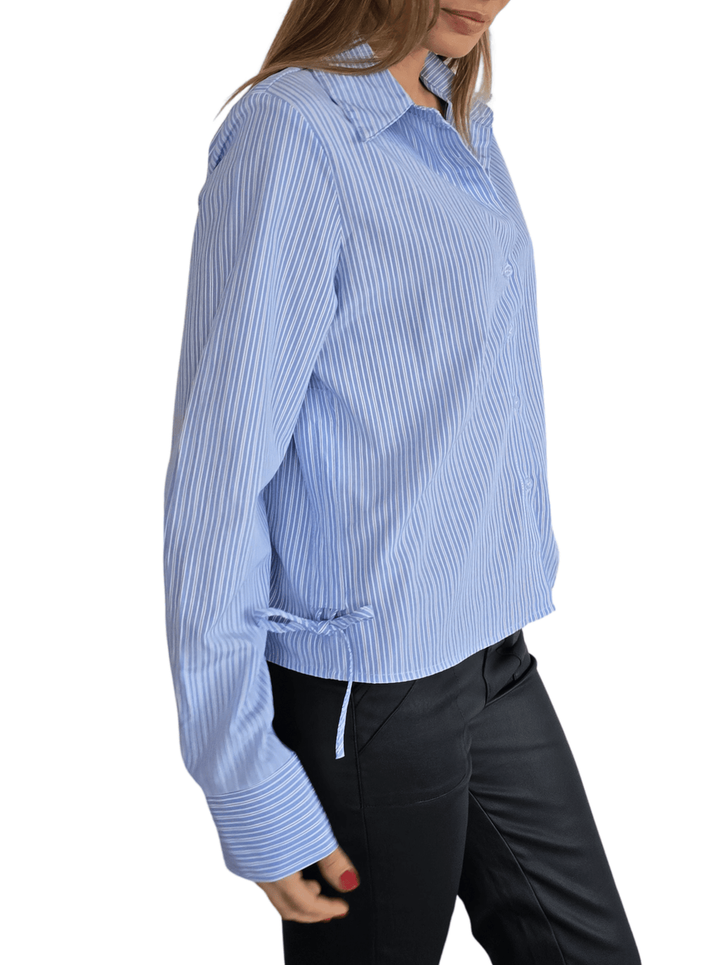 Blusa Rayada, color Celeste