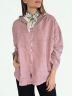 Chaqueta Italiana Bordada, color Rosado