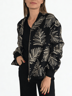 Chaqueta Bomber Bordada, color Negro