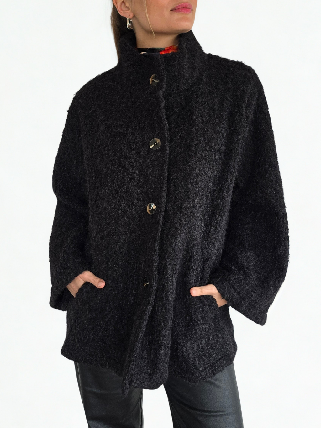 Chaqueta Bouclé, color Gris Oscuro