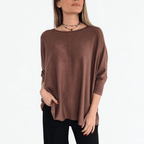 Sweater Ancho, color Chocolate
