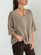 Sweater Italiano manga 3/4, color Tostado