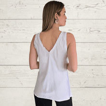 Cargar imagen en el visor de la galería, Blusa Italiana sin mangas, color Blanco

