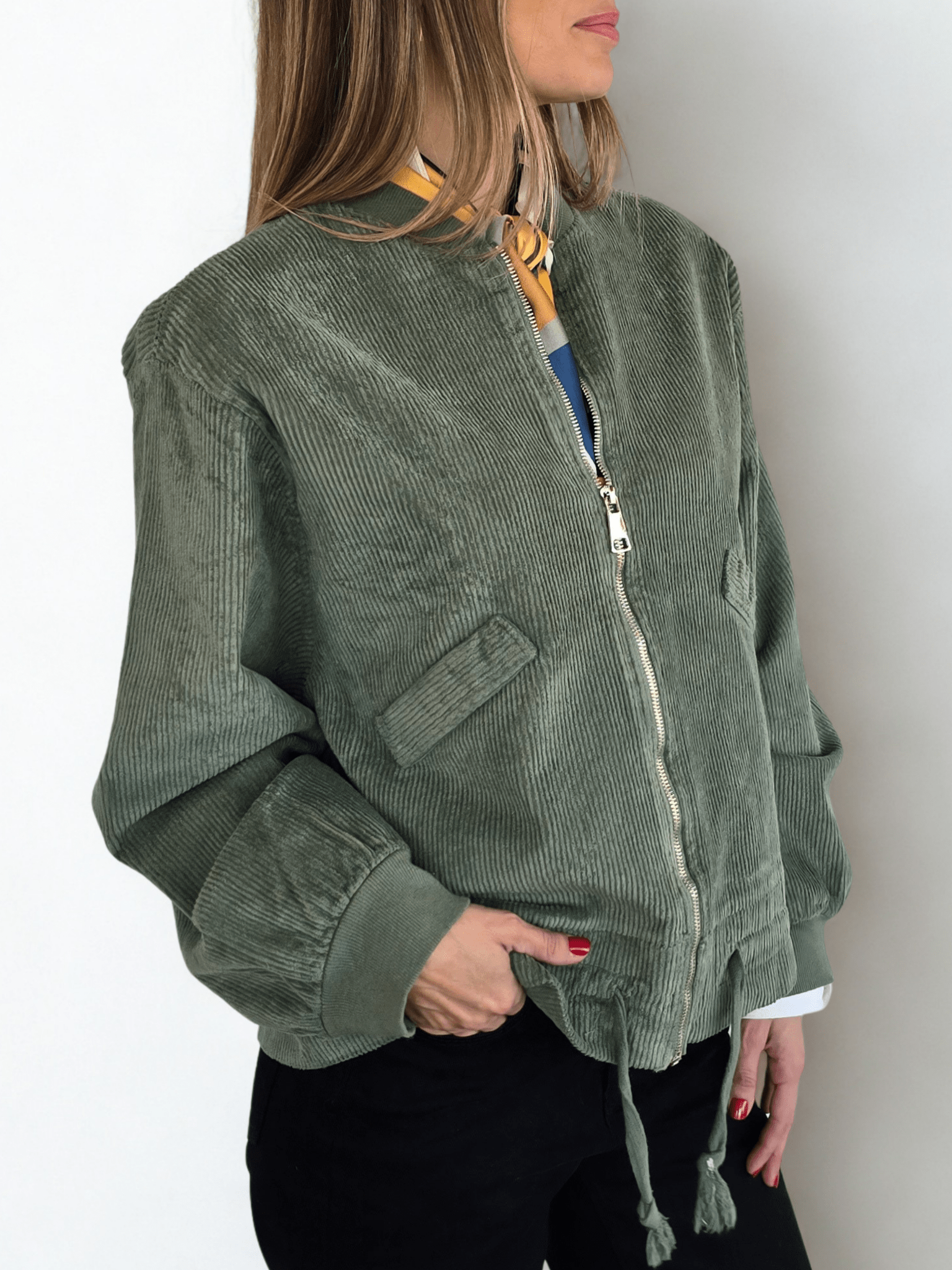 Chaqueta Italiana Bomber, color Verde