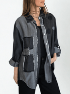 Blusa Jeans, color Gris