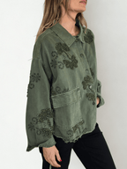 Chaqueta Italiana Bordada, color Verde