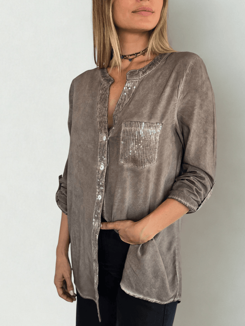 Blusa Teñida, color Café
