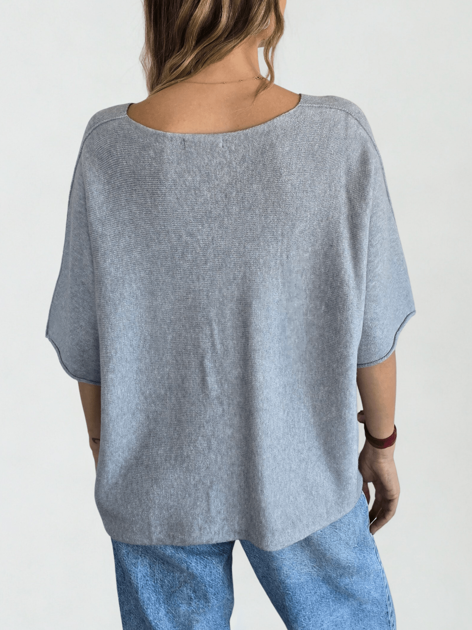 Sweater Italiano Manga 3/4, color Gris