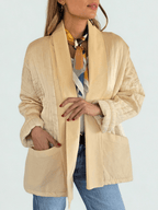 Chaqueta Italiana Lineal, color Mantequilla