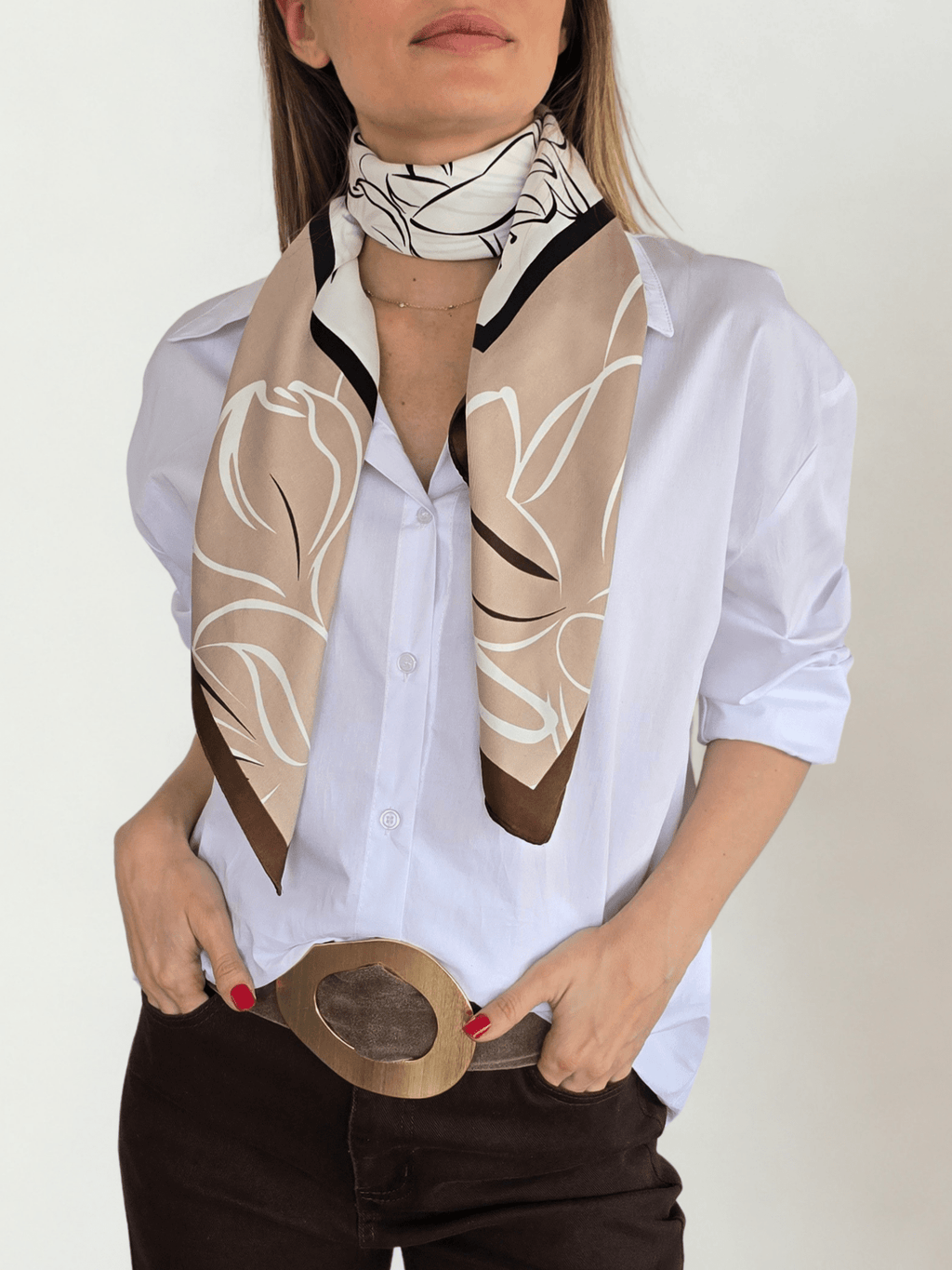 Pañuelo Estampado, Orilla Chocolate