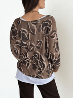 Sweater Italiano Estampado con Polera, color Chocolate