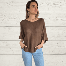 Cargar imagen en el visor de la galería, Sweater Italiano básico, color Chocolate
