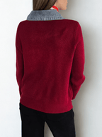 Chaleco con Jeans, color Rojo Oscuro