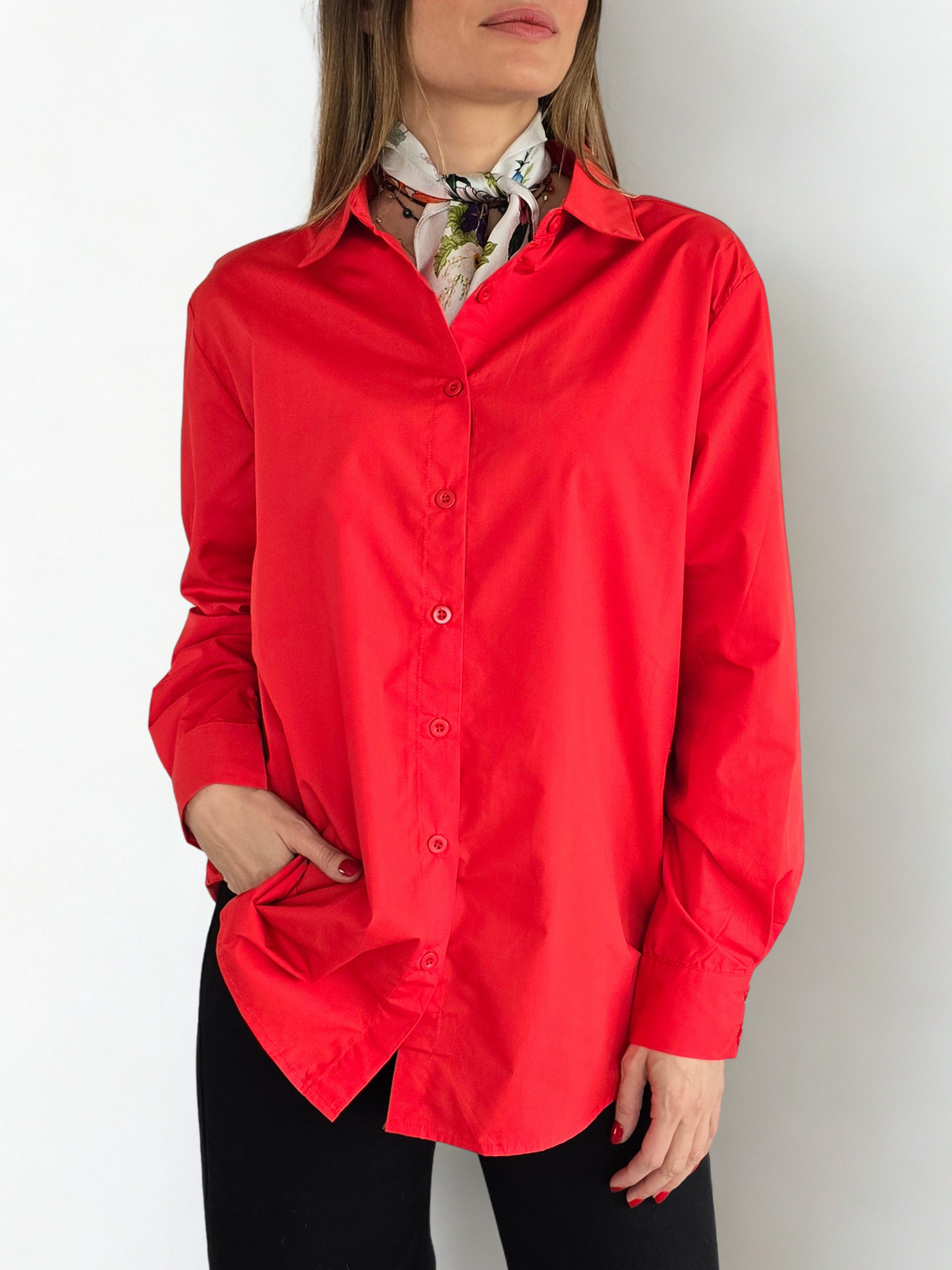 Blusa Básica, color Rojo