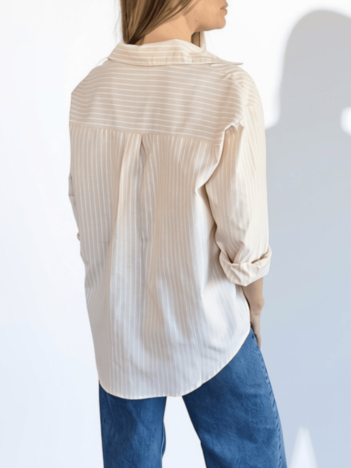 Blusa Rayada , color Amarillo con Blanco