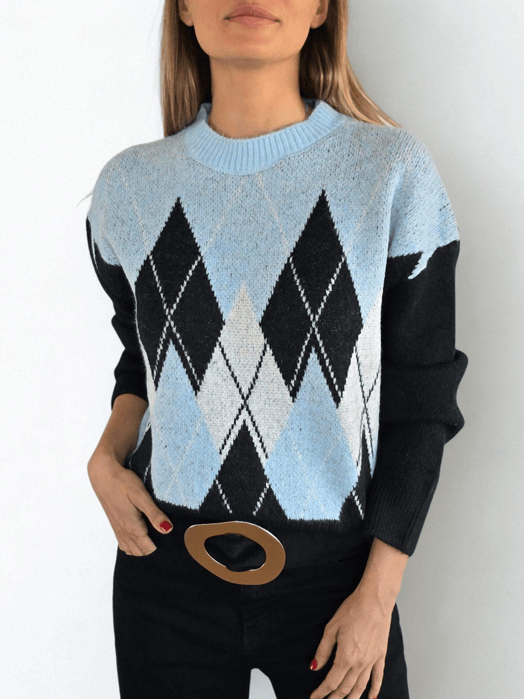 Sweater Rombo, fondo Negro