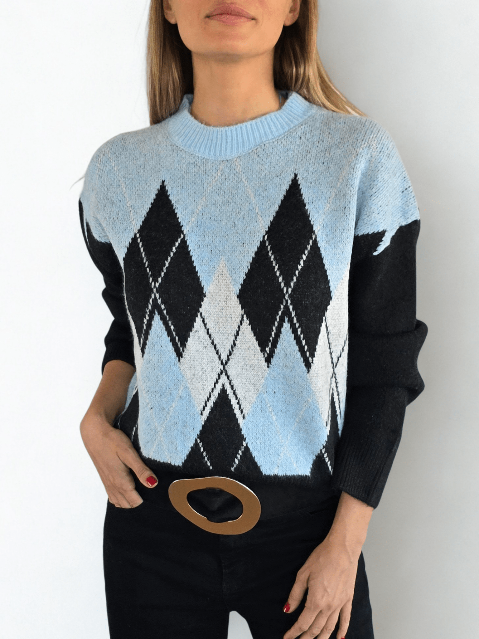 Sweater Rombo, fondo Negro