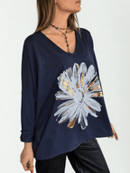 Polera Italiana Estampada, fondo Azul Marino