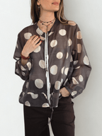 Chaqueta Italiana Lunares, fondo chocolate