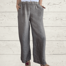 Cargar imagen en el visor de la galería, Pantalón 100% Lino Italiano, color Taupe
