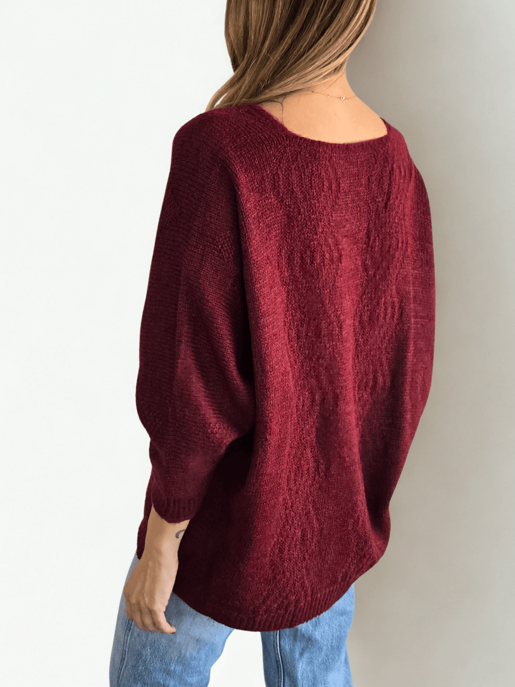 Sweater Italiano Tejido Rombo, color Burdeo