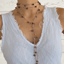 Cargar imagen en el visor de la galería, Collar Largo con ágatas, color Rosado
