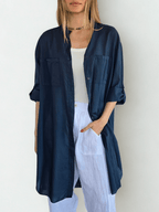 Blusa Italiana Larga, color Azul