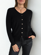 Sweater escote en V, color Negro