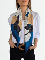Pañuelo Estampado, orilla Azul