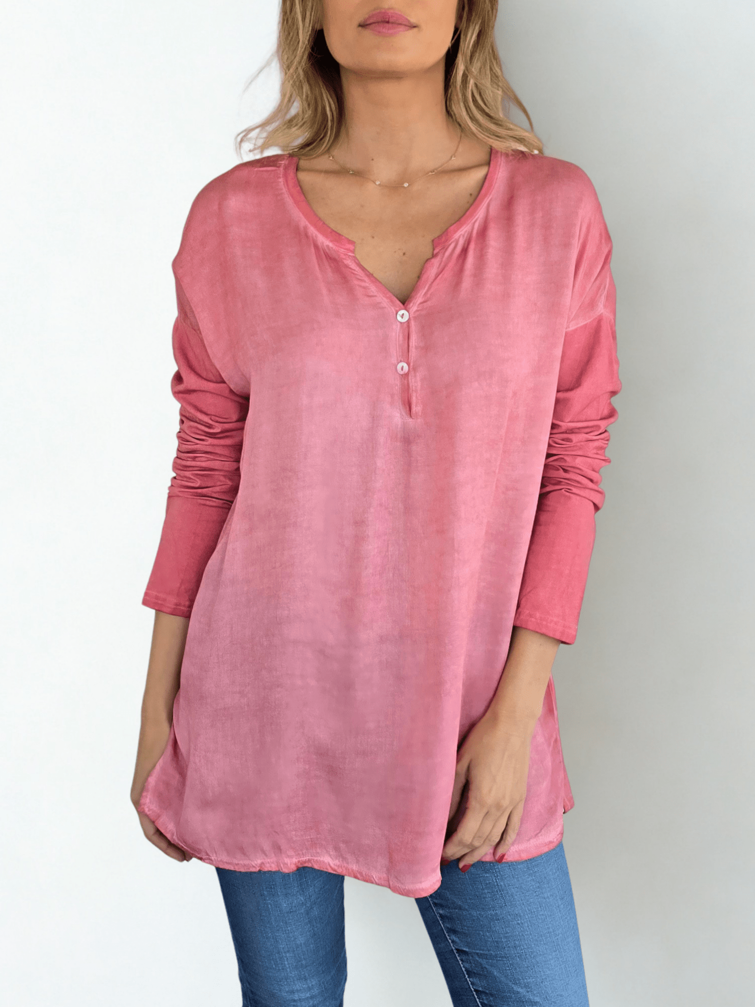 Blusa Tres Botoncitos, color Rosado
