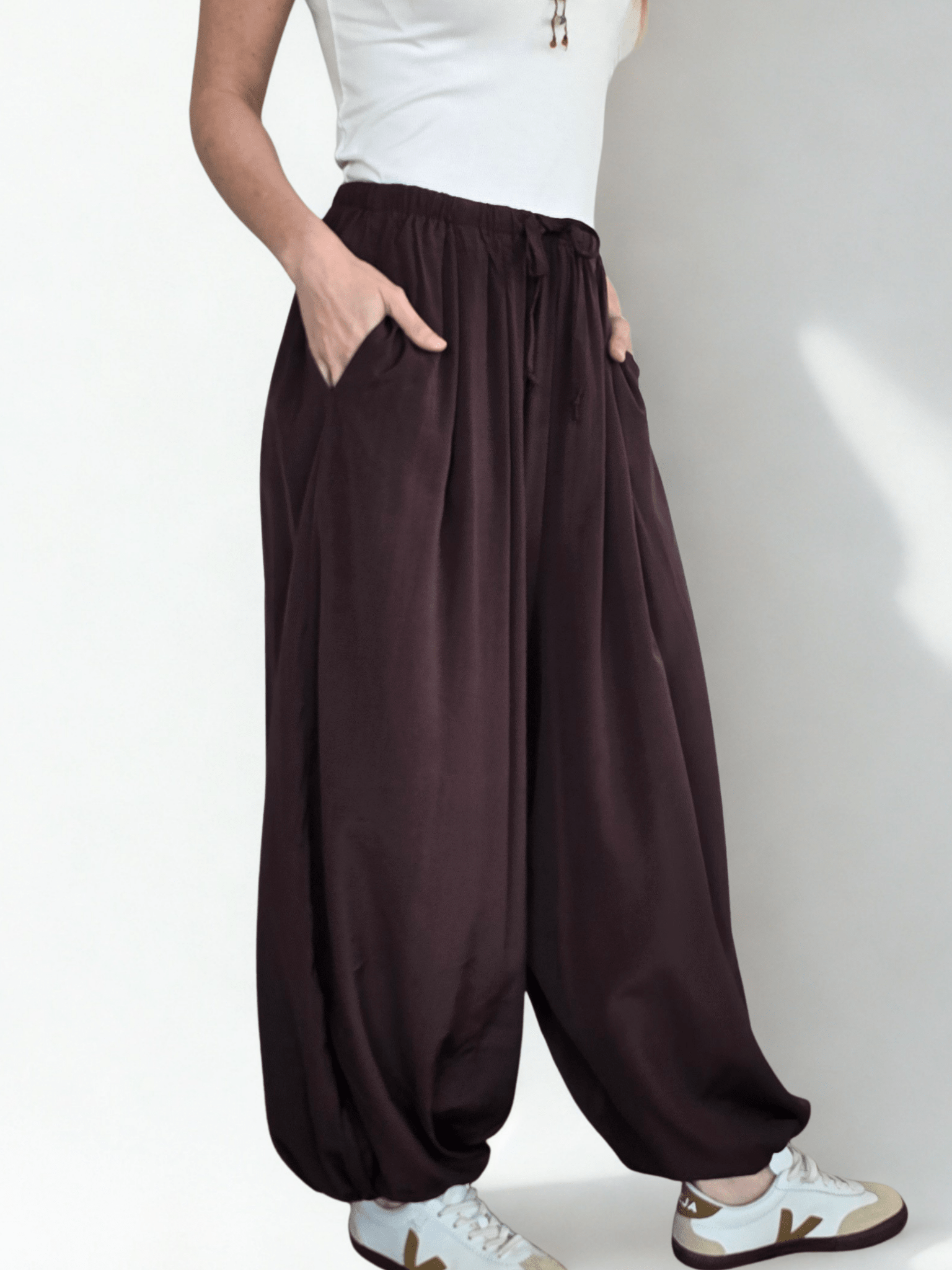 Pantalón Bombacho, color Chocolate