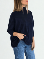 Sweater Italiano manga 3/4, color Azul Marino
