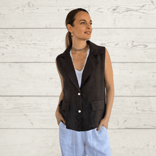 Cargar imagen en el visor de la galería, Chaqueta Blazer 100% Lino Italiano, color Café
