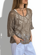 Sweater Italiano Rombos, color Taupe