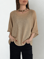 Sweater Italiano de Hilo, color Camel