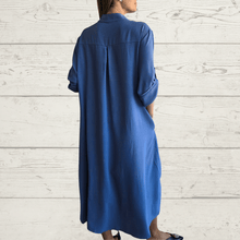 Cargar imagen en el visor de la galería, Vestido abotonado, color Azul
