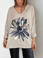 Polera Italiana Estampada, fondo Beige