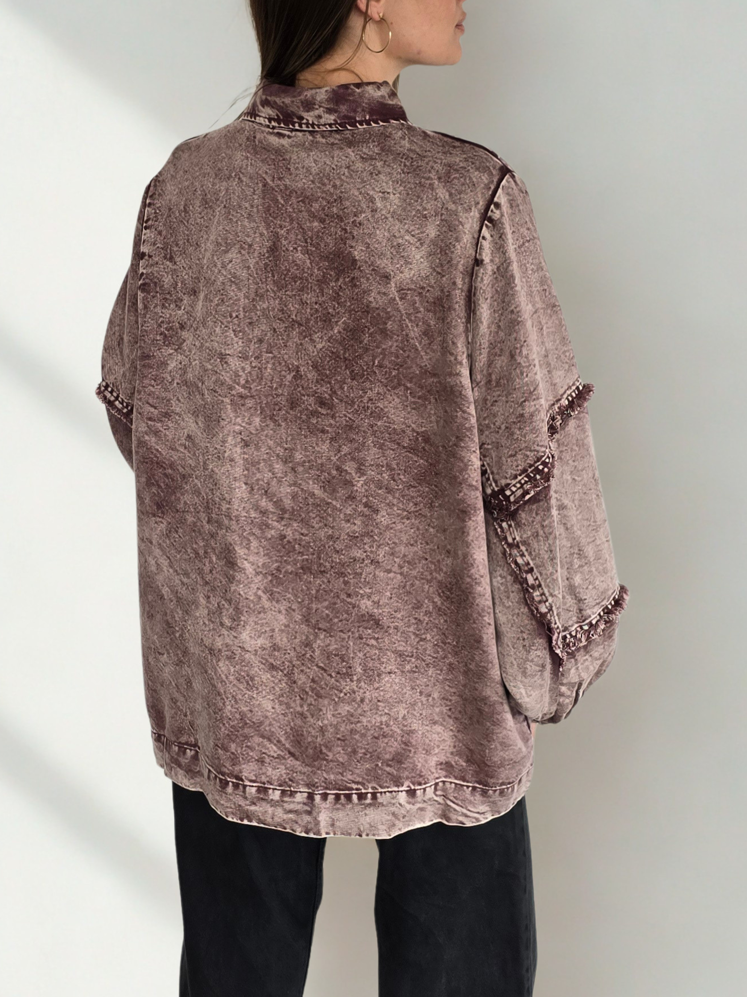 Chaqueta Teñida Delgada, color Guinda