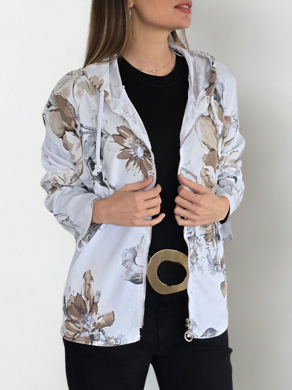 Chaqueta Italiana Estampada, fondo Blanco