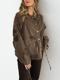 Chaqueta Italiana Bordada, color Chocolate