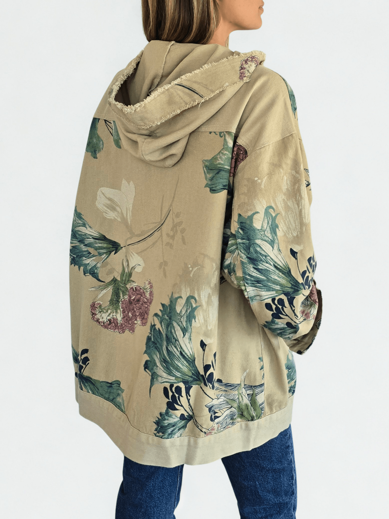 Chaqueta de Jeans Estampada, fondo Mostaza