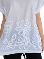 Polera Italiana Bordada, color Blanco