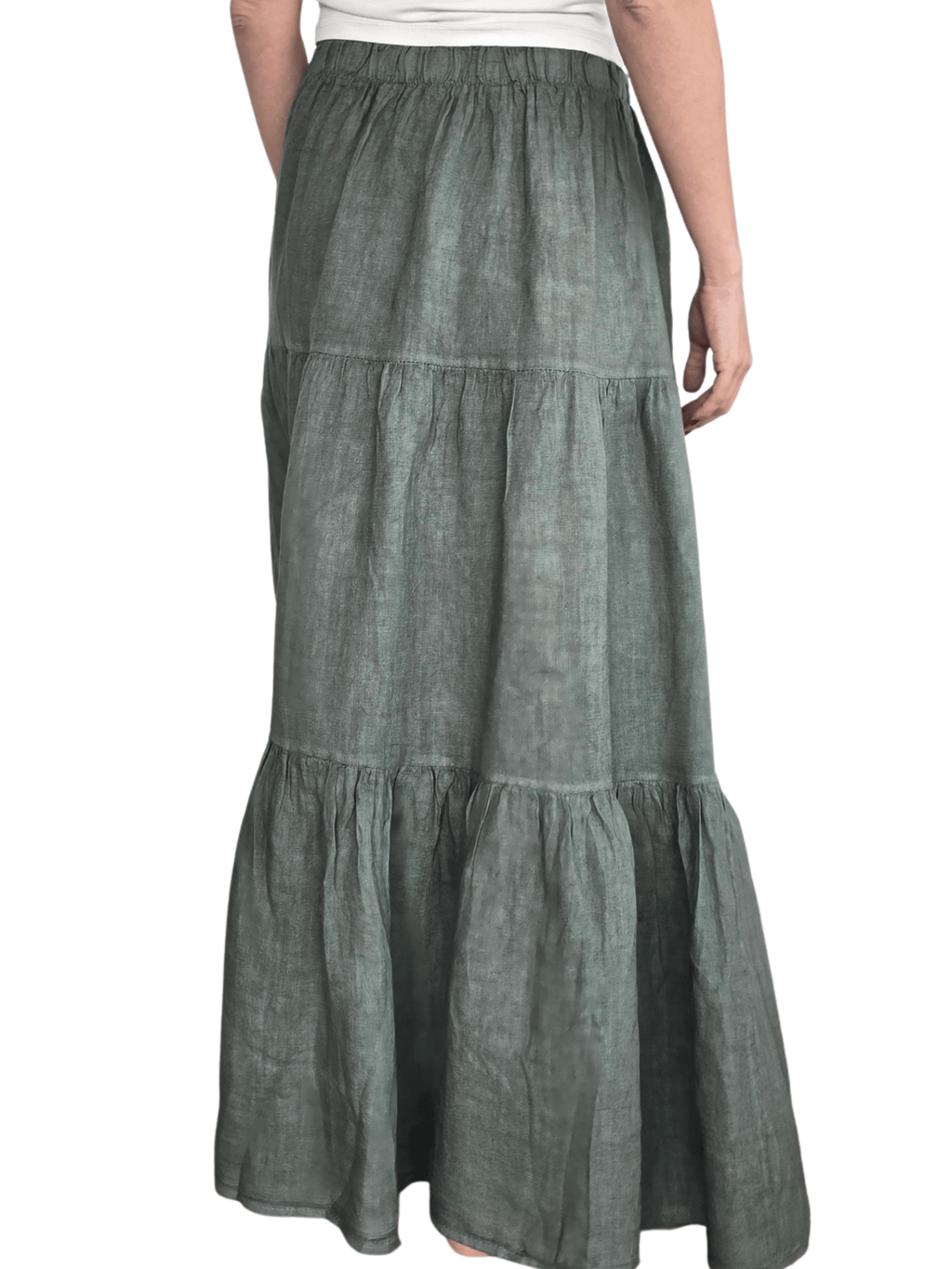 Pollera Italiana 100% Lino, color Verde