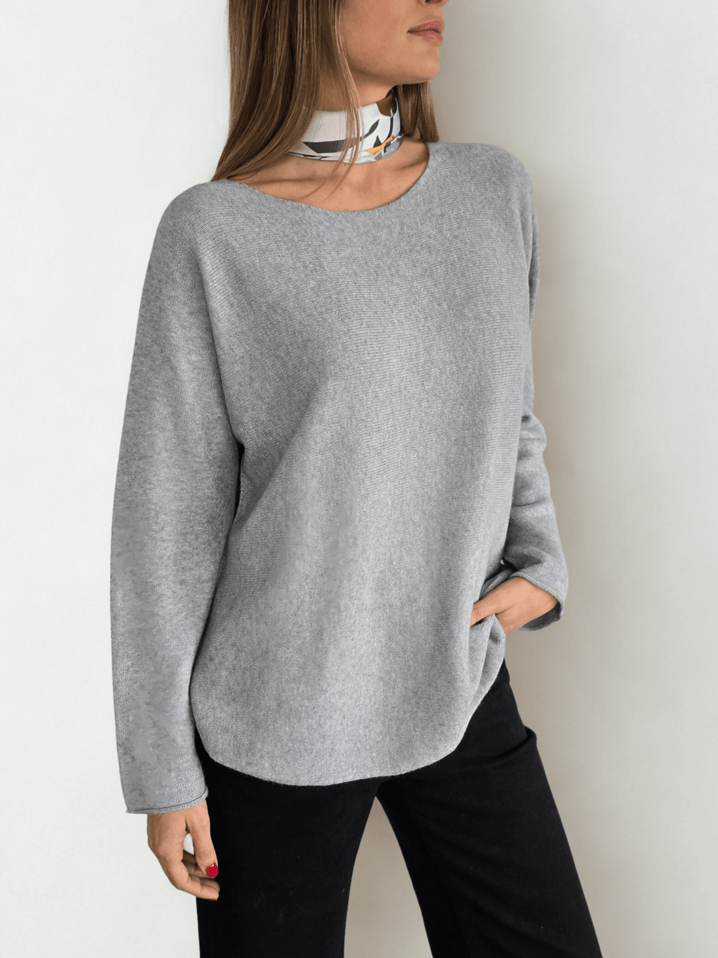Sweater Italiano Básico, color Gris