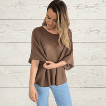 Cargar imagen en el visor de la galería, Sweater Italiano básico, color Chocolate
