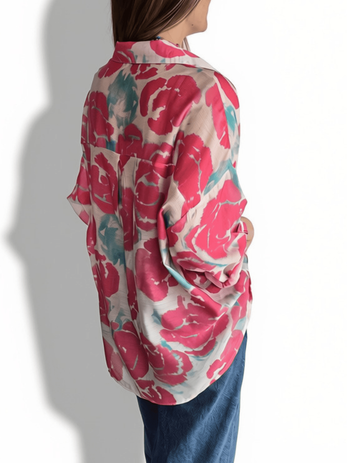 Blusa Estampada Flores, Tonos Rosados