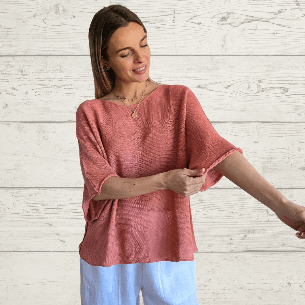 Sweater Italiano básico, color Terracota claro