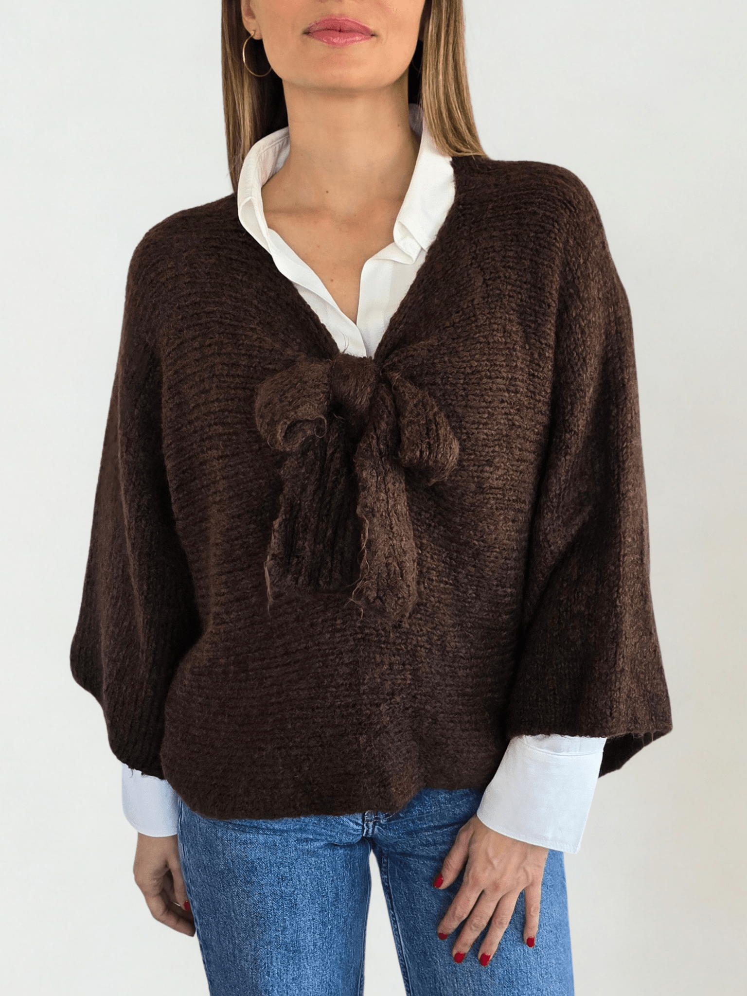 Sweater Italiano con Lazo, color Chocolate